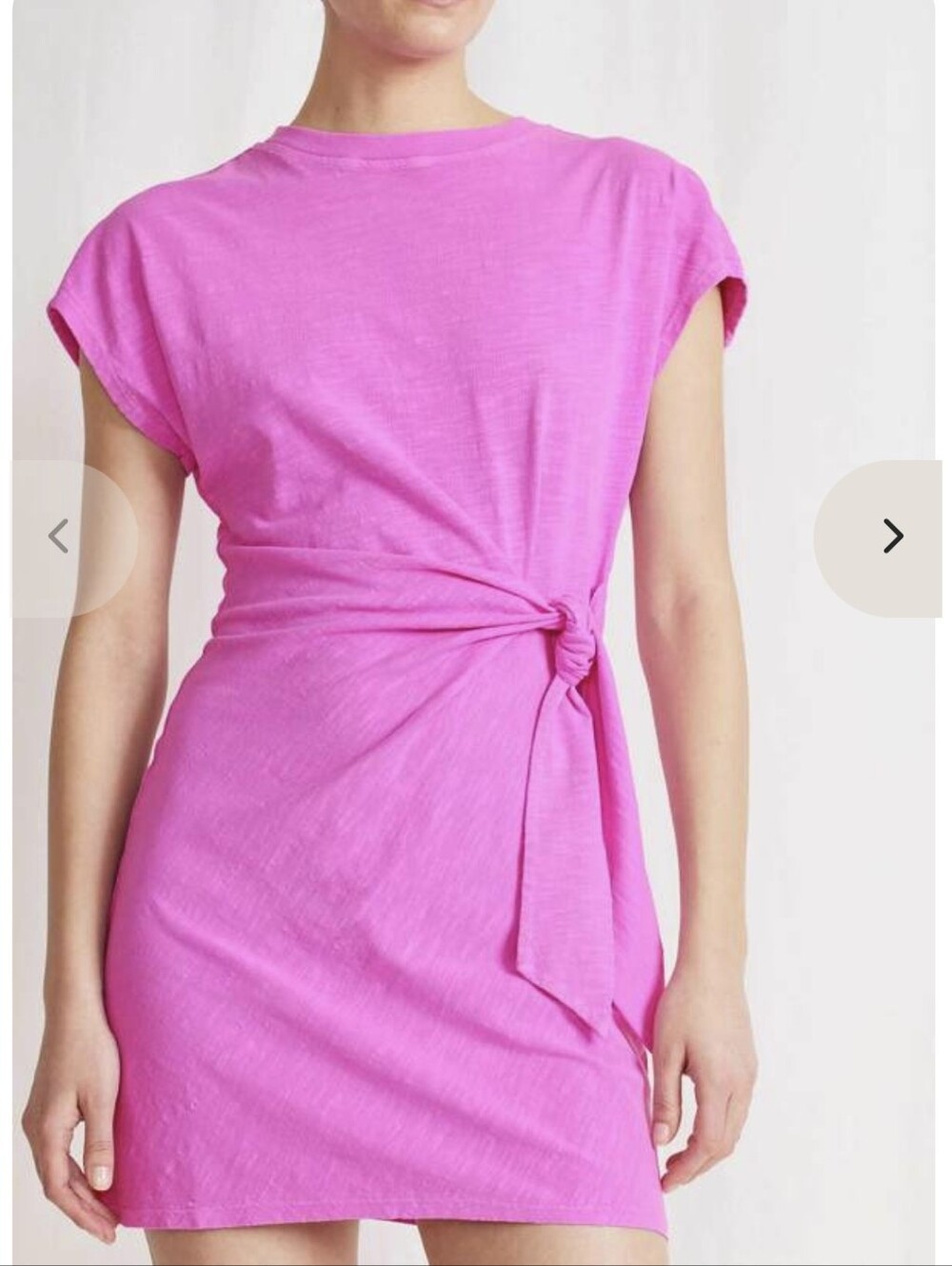 NWOT Hot Pink Apiece Apart Tie Side %100 Cotton Tshirt Dress Size Small